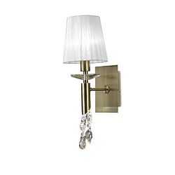 Acheter Luminaire Center Applique murale Tiffany avec interrupteur 1+1 Ampoule E14+G9, laiton antique avec Abat jour bronze & cristal transaparent