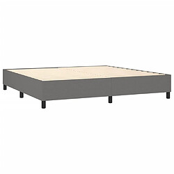 Avis vidaXL Sommier à lattes de lit avec matelas Gris foncé 200x200cm Tissu