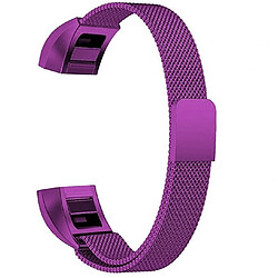 Wewoo Bracelet pour montre connectée Dragonne magnétique en acier inoxydable FITBIT AltaTaille Grand170-236mm Violet