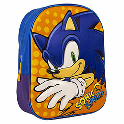 Cartable 3D Sonic Orange Bleu 25 x 31 x 9 cm 