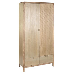 Pegane Armoire de rangement en bois MDF coloris naturel - Longueur 90 x Profondeur 40 x Hauteur 180 cm 