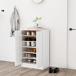 vidaXL Armoire à chaussures Blanc 60x35x92 cm Bois d’ingénierie 