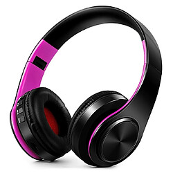 Wewoo Casque sans fil Sport pliant Stéréo Musique Bluetooth Téléphones Écouteurs Prise en charge Carte TF (Rose Rouge)