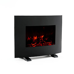 Cheminée Électrique Murale 2000W Kekai Iowa 55x22x43 cm Noir Simulation Feu Télécommande Incluse Intérieur