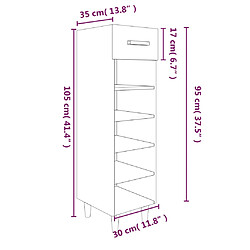 vidaXL Meuble à chaussures Sonoma gris 30x35x105 cm Bois d'ingénierie pas cher