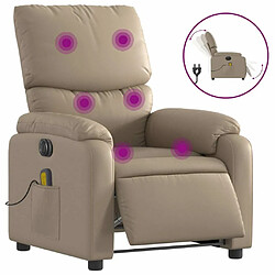 Maison Chic Fauteuil Relax pour salon, Fauteuil de massage inclinable électrique cappuccino similicuir -GKD52519