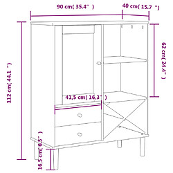 vidaXL Buffet SENJA aspect rotin blanc 90x40x112cm bois massif de pin pas cher