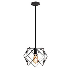 Stoex Vintage Lustre Suspension en Métal Fer Luminaire E27 Edison Corde Ajustable Lamp Vintage Lustre Suspension en Métal Fer Luminaire E27 Edison Corde Ajustable Lampe Salon Cuisine Bar Sans LED Ampoule, Noir