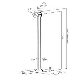 Kimex Pied de sol pour support tablette, Blanc