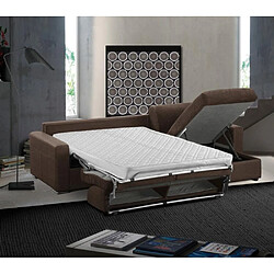 Inside 75 Canapé d'angle express 120 IMPERIAL matelas 22 cm sommier lattes Tweed Twist marron