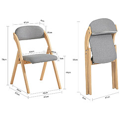 Avis SoBuy FST92-N Chaise Pliante en Bois avec Assise et Dossier Rembourrés Fauteuil Chaise pour Cuisine, Bureau