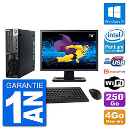 PC Lenovo M92p SFF Ecran 19" Intel G630 RAM 4Go Disque 250Go Windows 10 Wifi · Occasion 