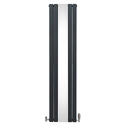 Monstershop Radiateur Plat avec Miroir & Valves - 1800mm x 425mm – Gris Anthracite