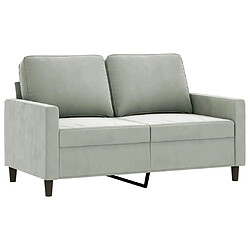 Avis Maison Chic Ensemble de canapés 2 pcs avec coussins, Canapé droit Sofa pour Salon Gris clair Velours -GKD981171