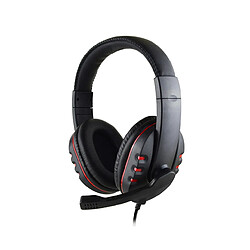 LUUCOZK Casque de jeu filaire avec basses puissantes pour consoles de jeu/PC/téléphones portables - Noir/rouge 