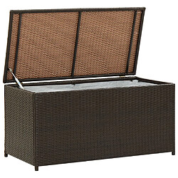 Helloshop26 Coffre boîte meuble de jardin rangement résine tressée 100 x 50 x 50 cm marron 02_0013117 