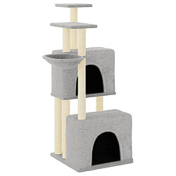 Arbre à chat avec griffoirs,niche pour chat en sisal gris clair 122 cm -MN95190