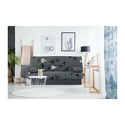 Banquette clic clac 3 places - tissu Bikini gris - Style contemporain - L 190 x P 92 cm - DREAM