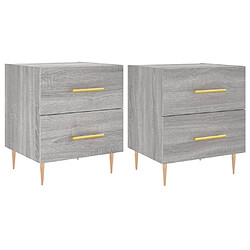 vidaXL Tables de chevet 2 pcs sonoma gris 40x35x47,5 cm