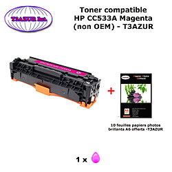 Toner générique HP CC533A ,HP 304A pour HP CM 2320, 2320 mfp Magenta+ 10f papiers photos A6 -T3AZUR