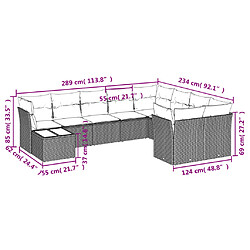 Avis vidaXL Salon de jardin 10 pcs avec coussins noir résine tressée