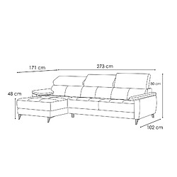 Acheter Courtois Laville Canapé d'angle gauche, tissu gris foncé, 4 places TAUNUS