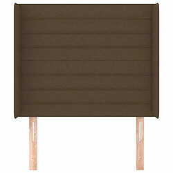 Avis Maison Chic Tête de lit scandinave avec oreilles,meuble de chambre Marron foncé 103x16x118/128 cm Tissu -MN90455