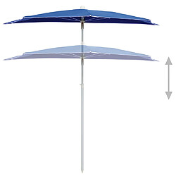 Avis vidaXL Demi-parasol de jardin avec mât 180x90 cm bleu azuré