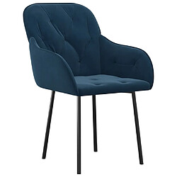 Avis Maison Chic Lot de 2 Chaises à manger,Chaise pour cuisine,Solide Structure Bleu Velours -MN53514