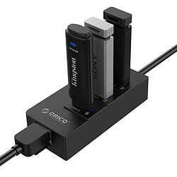 Wewoo Hub USB 3.0 noir pour ordinateurs portables / Desktop / Ultrabook etc. ABS 3 Ports USB3.0 Splitter avec RJ45 Gigabit Ethernet Carte réseau externe 5 Gbps pas cher