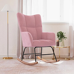 vidaXL Chaise à bascule Rose Velours