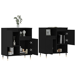 Avis Maison Chic Ensemble de 2 Buffets,commode,console pour rangement noir bois d'ingénierie -MN25811