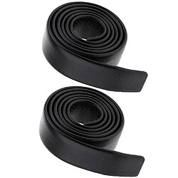 2pcs Sangle de Remplacement pour Ceinture en Cuir PU Sans Trou - 120cm / Noir +Brun