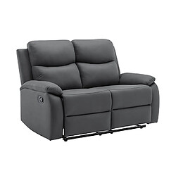 Acheter Mes Ensemble 2 canapés + fauteuil relax manuel en PU anthracite - ZOLARA