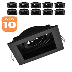 BRAYTRON Lot de 10 Supports de spots Beta R4 carré noir MR16 GU10/GU5.3