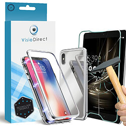 Verre trempé pour iPhone 11 6.1"" + coque magnétique argent de protection anti choc - Visiodirect -