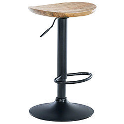 Decoshop26 Tabouret de bar avec assise en bois massif clair repose-pieds design industriel TDB10576 