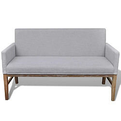 vidaXL Banc avec coussin rembourré tissu hévéa gris clair