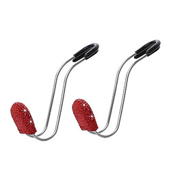 2x Crochets Universels D'appuie-tête De Voiture Automatique En Métal Bling Hanger Rouge