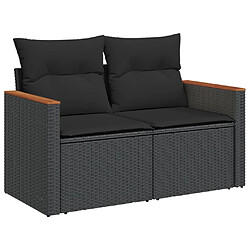 Avis vidaXL Salon de jardin 6 pcs avec coussins noir résine tressée