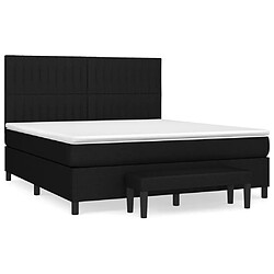 vidaXL Sommier à lattes de lit avec matelas Noir 160x200 cm Tissu