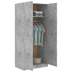 Avis vidaXL Garde-robe Gris béton 80x52x180 cm Bois d’ingénierie