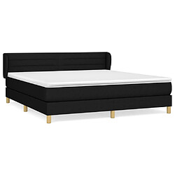 vidaXL Sommier à lattes de lit avec matelas Noir 180x200 cm Tissu