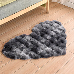 LUUCOZK Tapis moelleux en fausse fourrure, tapis à poils longs pour chambre à coucher, salon - gris foncé teint par nœuds-120x180 cm