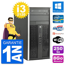 PC Tour HP Pro 6300 CMT Intel i3-2120 RAM 8Go Disque Dur 250Go Windows 10 Wifi - Occasion