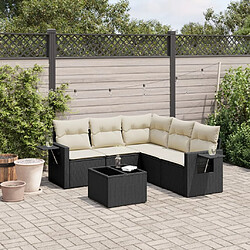 vidaXL Salon de jardin 6 pcs avec coussins noir résine tressée 