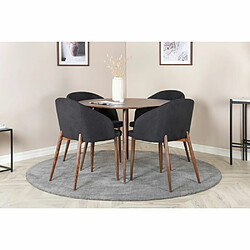 Venture Home Table ronde en MDF et acier Plaza 100 cm Noyer.