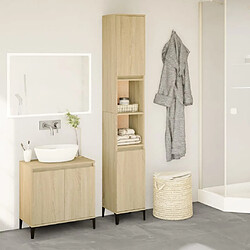 vidaXL Armoire salle de bain chêne sonoma 30x30x190 cm 