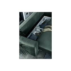 Acheter VENESETTI Canapé 3/4 places convertible et espace de rangement - vert foncé - en tissu de qualité luxe, ELSA