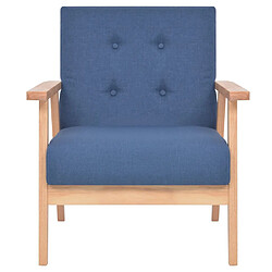 Avis Helloshop26 Fauteuil chaise siège lounge design club sofa salon tissu bleu 1102118/3